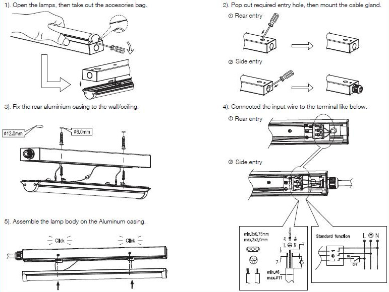 LED 65w slim batten with 50000 hours life span