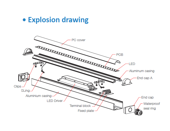 LED 65w slim batten with 50000 hours life span