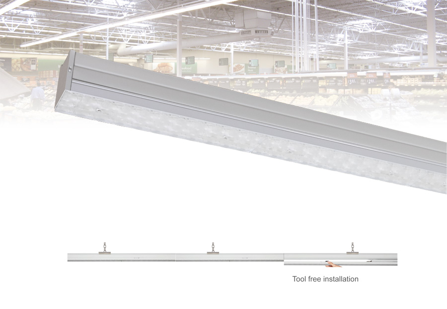 Led Trunk Linear AC200-240V Tool free installation 