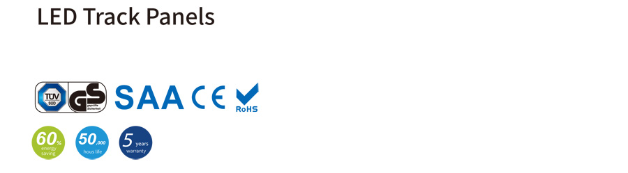 GS SAA Track Panel Tri-color 3000-5000k 1-10v dimming 5 years warranty Multiple Iinstallation Aluminum and PMMA --Toppo Lighting