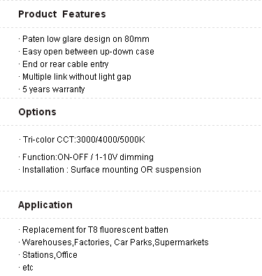55mm Linear Light With 5 Years Warranty 1.5m/40w 4000CCT 