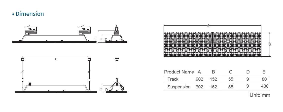 ETL DLC Certificated LED Track Panel Light 130-140LM/W