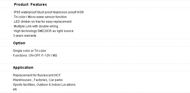 2ft 4ft 5ft Led vapor tight fixture With Sensor