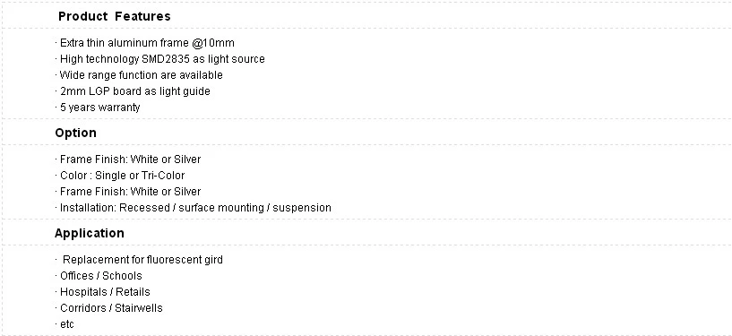 Fast delivery ultra thin UGR<19 Led Panel Light