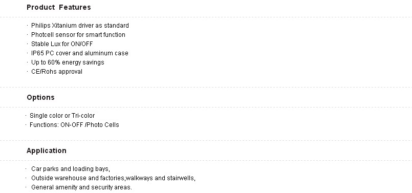 Loading bay ip65 Led Wall Mounted Lamp