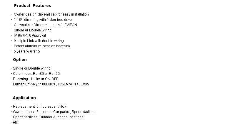 car parking warehouse 140lm/w Ip65 Led Tri-proof Light