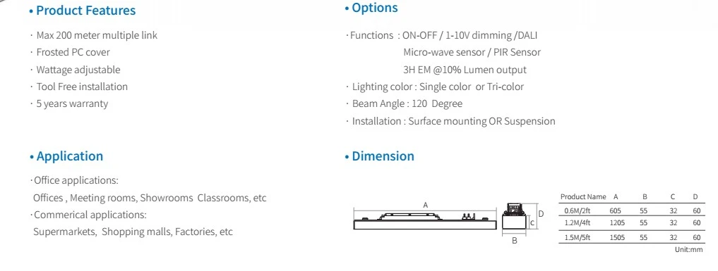 Frosted Light Module Led Trunk Linear System