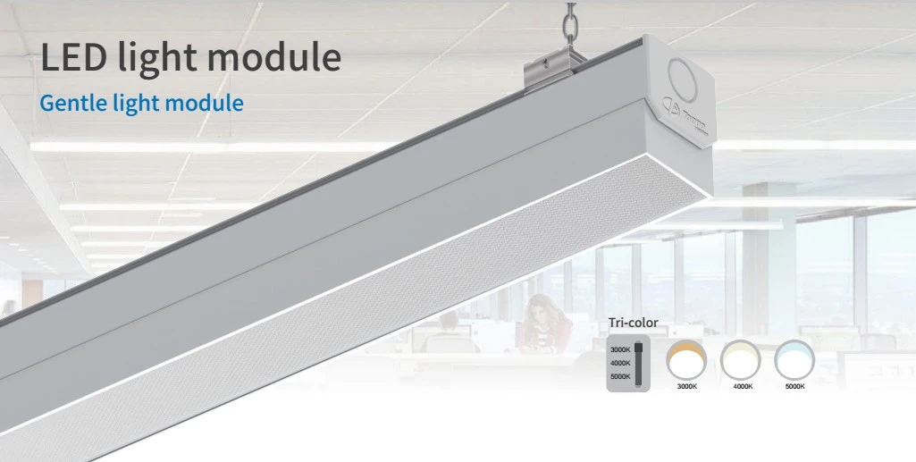 Low glare UGR<19 light module trunk linear system