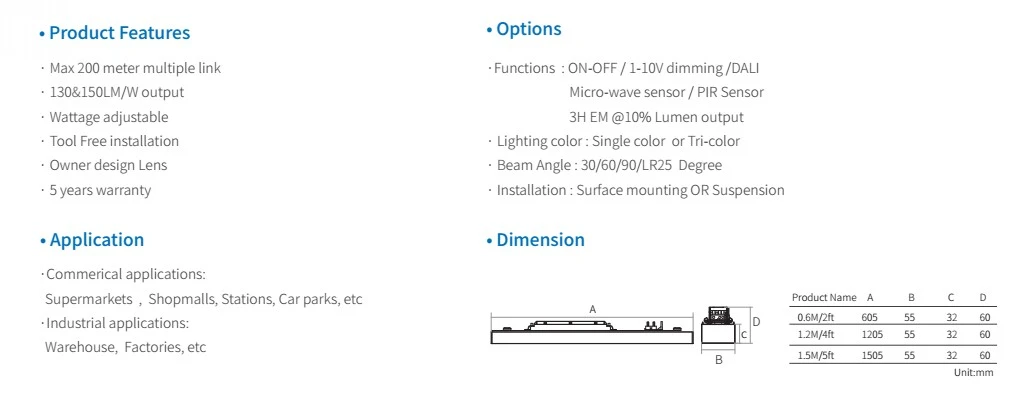 150lm/w Lens Light Module Trunk Linear System